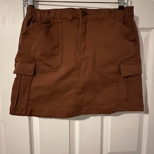 SO High Rise Brown Cargo Skirt Size 11 NWT